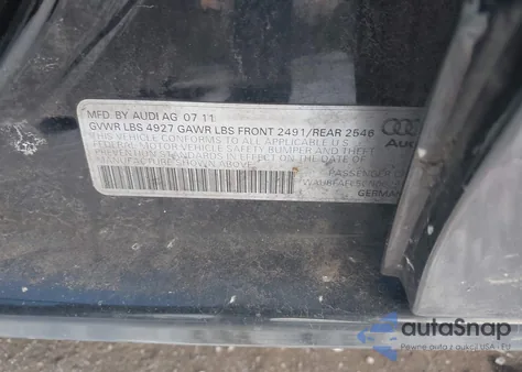 2012 Audi A4 2.0T Premium from USA, damaged, VIN WAUBFAFL5CN002992